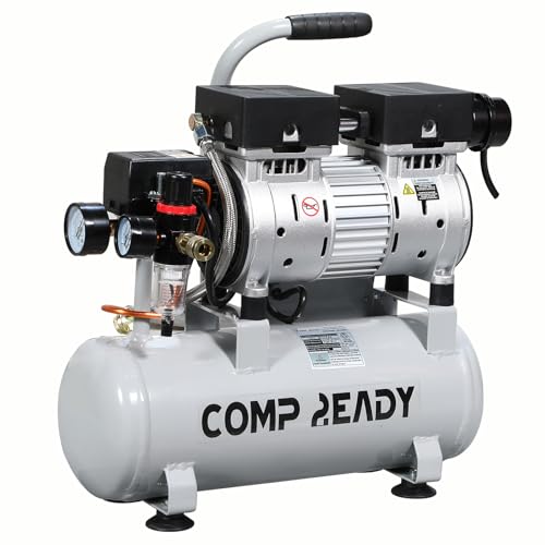 8 Gallon Portable Air Compressor 1HP 2.5 CFM@90PSI 60dB Ultra Quiet Oil Free Air Compressor Ideal for Tire Inflation Pneumatic Tool Spray Painting