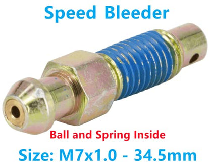 4 PCS Speed Bleeder, Bleeder Valve, Brake Bleeder Screws, Quick Bleeders with Dust Caps, M7x1.0-34.5mm, H9411-4, 105400, 639570 - size: M7x1.0 - 34.5mm (4 PCS)