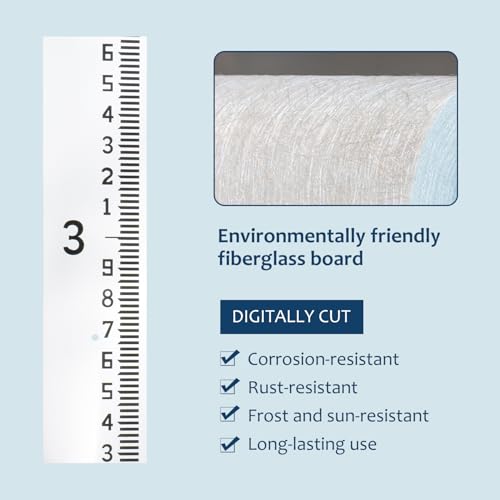Depth Gauge, Water Level Gauge (Hundredths, Tenths, Teet), Heavy-Duty Ruler-Style Water Level Indicator, All-Weather Water Level Tool, Rust-Resistant, with Pre-Drilled Holes (0-4 Feet)