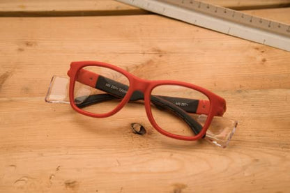 MAGID Y50 Safety Glasses for Construction | Red Frame — 2 Pairs, Clear Lens | Side Shields, ANSI Z87.1+, Anti-Fog, Scratch-Resistant, 99.9% UV Protection, Polycarbonate Lens - color: Clear Lens | Red Frame, size: 2 Pairs