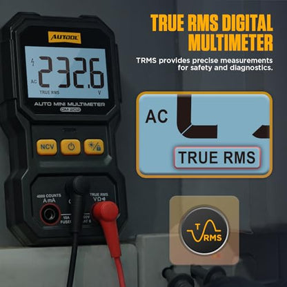 AUTOOL Digital Multimeter, Multi Meter 4000 Counts True RMS Auto-Ranging, NCV, Voltage/Resistance/Continuity/Current Tester