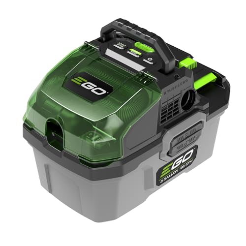 EGO Power+ Shop Vacuum Wet Dry, Car Vac, Compact Portable Cordless Cleaner, 3 Gallon 85 CFM, Battery and Charger Not Included - WDV0300 - style: 3 Gallon Wet/Dry Vacuum (No Battery/Charger)