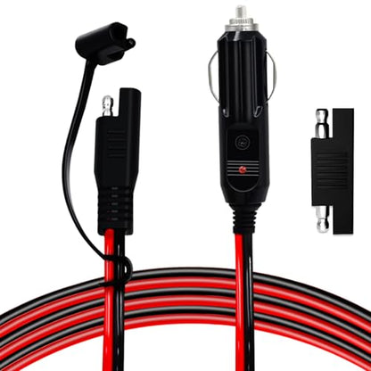 YEZriler 10FT 14AWG Cigarette Lighter Adapter for Battery Tender Charger, 12V Cigarette Lighter Charging Wire Harness for Sprayer Parts, Power Supply Cable with SAE Reverse Polarity Adapter