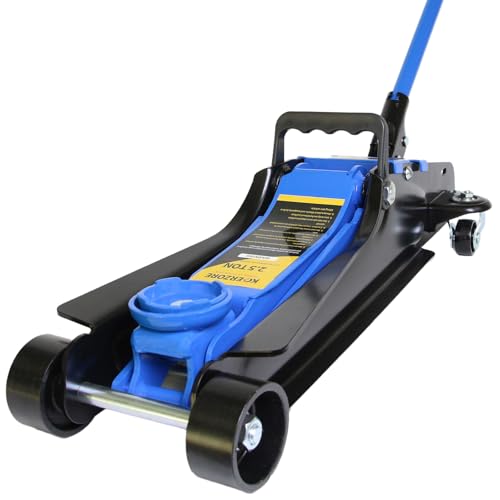 2.5 Ton Car Jack Low Profile Hydraulic Floor Jack, 5500 lbs Capacity, 3.4"-15.2" Lifting Range, Alloy Steel, Black, for Sedans and SUVs - color: Blue