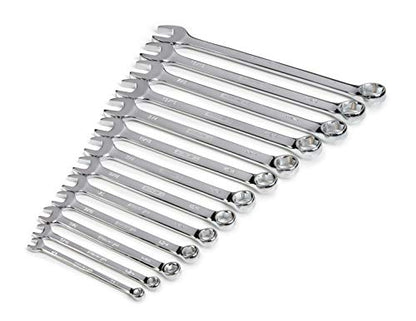 Steelman Pro 13-Piece SAE 6-Point Combination Wrench Set, 1/4, 5/16, 3/8, 7/16, 1/2, 9/16, 5/8, 11/16, 3/4, 13/16, 7/8, 15/16, and 1-inch Sizes, Full Polish Chrome - size: 13-piece SAE Set