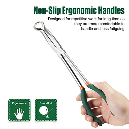 SPEEDWOX Long Reach Hose Grip Pliers 11 Inches Circle Plier Serrated Jaws Ring Nose Pliers High Leverage Reduce Efforts Non-slip Handle - style: Hose Grip Pliers
