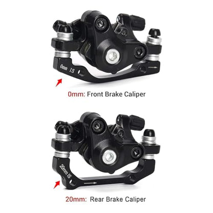 TOBWOLF 1 Pair MTB Front & Rear Cable Disc Brake Aluminum Alloy Caliper Post Mount, 2PCS 160mm Stainless Steel 6-Bolt Disc Rotors for Mountain Bike Road Bike Folding Bike BMX - color: Mechanical Disc Brake Kit - Single Piston