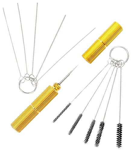 Click&Fit Windshield Washer System Cleaner Kit, Nozzle Jet Needle and Hose Tube Brushes, 11 Piece Stainless Steel Cleaning Tool Set for Complete Windscreen Washer Line Maintenance