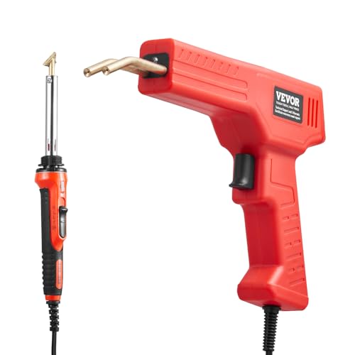 VEVOR Plastic Welder Kit Deluxe, 100W Plastic Welding Gun + 60 W/100W Soldering Iron, Professional Plastic Repair Welding Tool with 1000PCS Hot Staples & 60 Rods for Car Bumper Kayak Electronics Toys - style: 100W Gun + 60 W/100W Soldering Iron