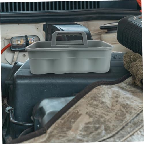 Handheld Plastic Basket with Handle Large Capacity Storage Organizer for Cleaning Tools Car Detailing and Bath Use Lightweight Plastic Design for Easy Portability