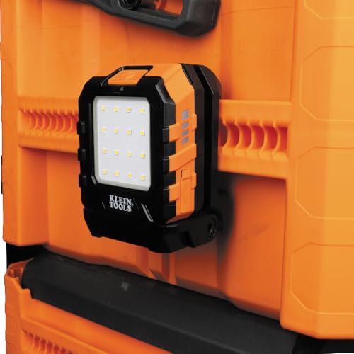 Klein Tools 56416 Rechargeable LED Work Light, 1000-Lumens, Magnetic Work Light with 3 Modes, 360-Degree Rotation and Kickstand, Compatible with MODbox Rail System