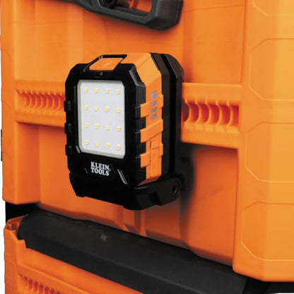 Klein Tools 56416 Rechargeable LED Work Light, 1000-Lumens, Magnetic Work Light with 3 Modes, 360-Degree Rotation and Kickstand, Compatible with MODbox Rail System