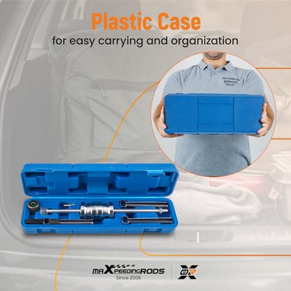 maXpeedingrods Fuel Injector Puller Remover Tool Kit Compatible with Ford Volvo 1.0L 1.5L 1.6L 1.8L 2.0L 2.3L 2.7L 3.5L Replace 310-206, 9997410 Fuel Injector Extractor Tool Slide Hammer Puller Set - style: for Ford & Volvo