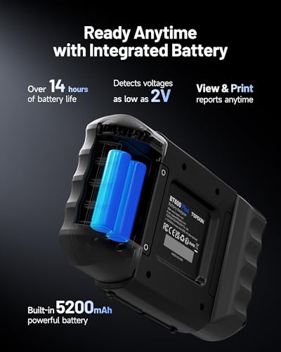 TOPDON BT600 Plus Car Battery Tester, Battery Alternator for 6V/12V/24V Battery Tests, 12V/24V Cranking/Charging/System Testing, 3.5" Screen with Built-in Printer
