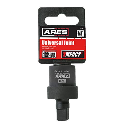 ARES 70071-3/8-inch Drive Impact Universal Joint - Chrome Moly Flexible U-Joint Socket Accesses Hard to Reach Fasteners and Meets ANSI/ASME Specifications - size: 3/8-Inch Standard