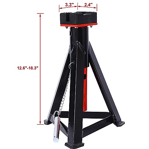 3 Ton Car Jack Stands - 8,000 lbs Capacity Heavy Duty Pin Type Professional Car Jack Stand with Security Locking Pins Home Tools Jack Stands 2 Pack