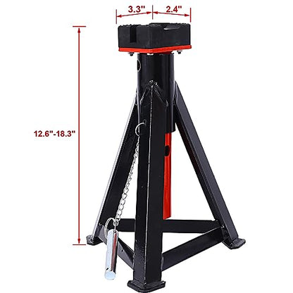 Gecheer 3 Ton Jack Stands Pair – 6000 lb Capacity Adjustable Axle Stands with 6 Height Settings, Rust-Resistant Anodized Posts and Powder-Coated Base