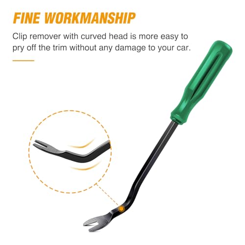 GOOACC Car Panel/Upholstery Fastener Remover Ergonomic Stainless Steel | Easily Removes Plastic Fasteners Reduces Damage to Panels and Loss of Clips Green - color: Green, size: 1Pc Remover