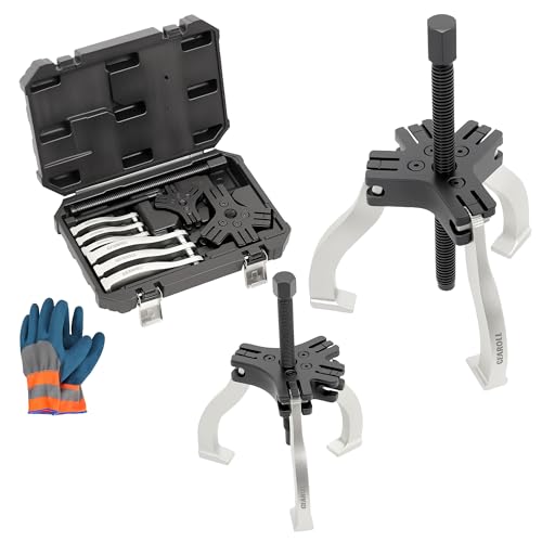 Gear Puller Set, 3" and 7" Puller Kit, 3 Jaw Gear Bearing Flywheel Pulley Removal Tool, 2 or 3 Reversible Jaws Wheel Puller