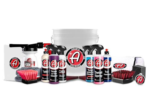 Adam's Essential Car Wash Kit (17-Item) - Auto Detailing Car Care Cleaning Kit with Foam Gun & Bucket Car & Truck Lovers, Dads, Moms and DIYers - style: Essential (17-Item)