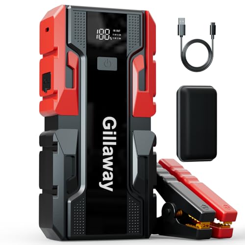 001B 3000A Car Jump Starter Battery Pack (Up to 9.0L Gas and 7.0L Diesel Engine), 12V Car Charger Jump Starter Portable Battery Jump Starter with Power Bank - color: red