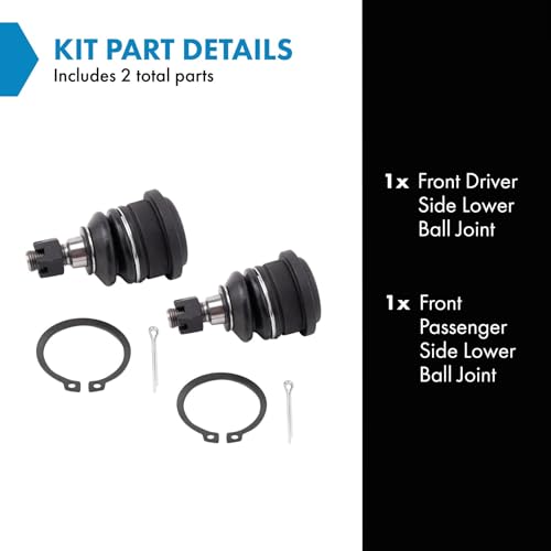 TRQ Front Lower Driver and Passenger Side Ball Joint Set Compatible with 11-15 Hyundai Accent 11-16 Elantra 13-14, Coupe 13-17 Elantra GT 12-17 Veloster - style: PSA29203