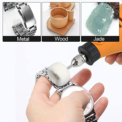 30pcs Cashmere Polishing Buffing Wheel for Rotary Tool - Polishing Wheel or Silver Polish Wheel - Watch & Jewelry Polishing - style: Cashmere
