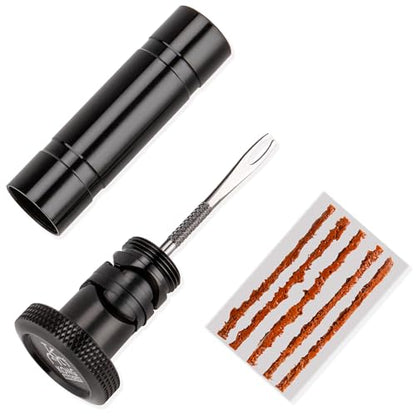 Handlebar End Plugs with Tubeless Tire Repair Kit - Handlebar Insert Fix a Puncture or Flat Includes Bar Plugger Tool and Plugs - Bike Tool for Mountain,Road Bicycle - style: TRT-001