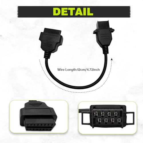 Truck OBD1 to OBD2 Adapter for Volvo 8 Pin Diagnostic Cable Connector | 8pin to 16pin Diagnostic Connector Compatible with Volvo Heavy Duty Truck,Work with Obdii Scanner Tools/Code Reader - style: Fit for Volvo 8pin