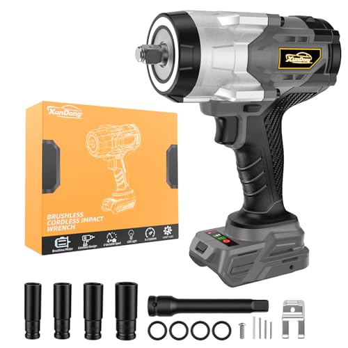 Cordless 1/2" Impact Wrench Compatibe with Dewalt 20V Battery, 1250Ft-lbs(1700N.M) High Torque Impact Gun Heavy Duty, Brushless Electric Power Impact Driver with 4 Sockets&4 Speeds&LED Work Light - size: 1/2" 1700NM Compatibe with Dewalt