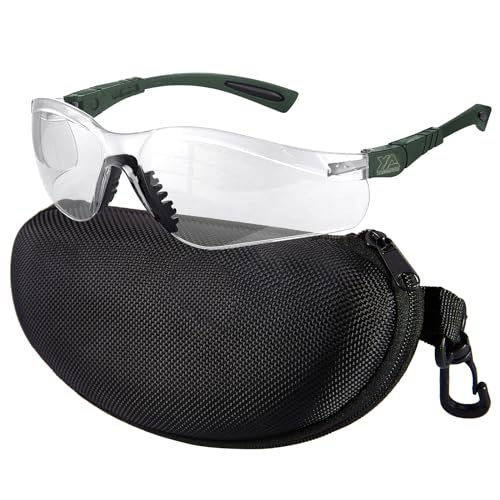 xaegistac Shooting Glasses Anti Fog -Shooting Range Eye Protection | Adjustable Safety Glasses with Z87.1 Certificated Impact Reistance - color: Army Green Frame Clear Lens