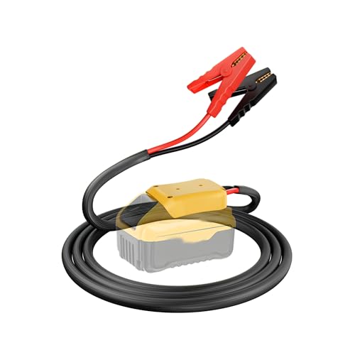 Jumper Cables with Adapter for Dewalt 20V Battery, 3.3FT 8AWG Portable Battery Dewalt Jumper Starter Automotive Booster Cables Power for Car Jump Starting Using Tool - size: 3.28FT