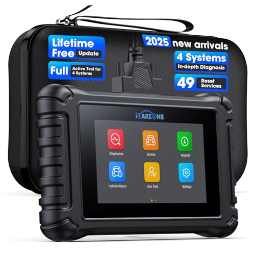 4 Systems OBD2 Scanner UR600 ABS SRS Engine Transmission Car Code Reader with 50 Services Bidirectional Test of 4 Systems Battery Test ECU Coding Diagnostic Scan Tools Lifetime Free Upgrade