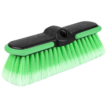 10“ Car Wash Brush Head, Scrub Brush Attachment for Extension Pole, Outdoor Cleaning Tool for Window, Wall, Floor, Deck, Patio - size: 1 Pack