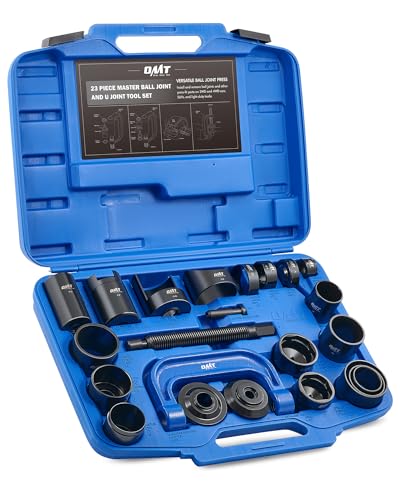 Orion Motor Tech Master Ball Joint Press Kit, 23pc Ball Joint Press & U Joint Removal Kit with Sockets and Universal Adapters, Heavy Duty Ball Joint Tool Set - color: Blue C-Frame with Blue Case