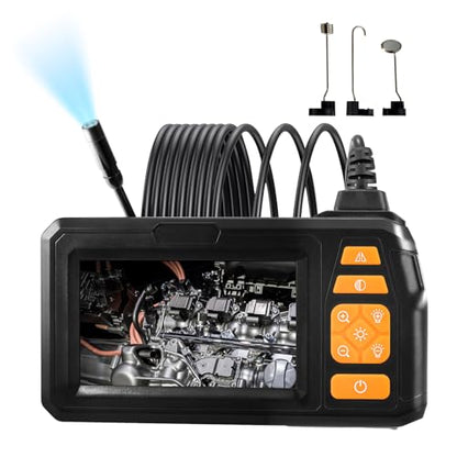 Endoscope ﻿Borescope Camera with Light, Inspection Camera with 4.3" IPS Screen 8 Adjustable LED Lights, IP67 Waterproof, Semi-Rigid Cord Bore Scope for ﻿Sewer Automotive Pipe Equipment﻿