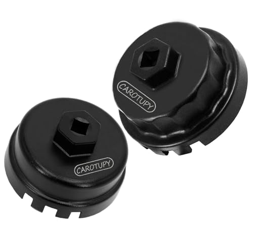 2PCS Oil Filter Wrench Set, Oil Filter Remover Tool 64.5mm 14 Flute Oil Filter Socket Set For Toyota Tacoma 4Runner Camry Tundra RAV4 Lexus ES300h and More