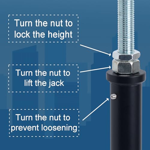 2 Pack U-Shaped Floor Jack - Adjustable Steel Beam Support for 4x2, 4x4, 4x6 Joists Heavy Duty Screw Jack with U-Head Telepost & House Jack.15-19 Inch Adjustment Range. - size: 15-19