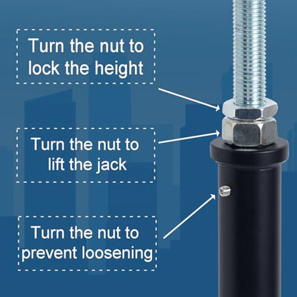 2 Pack U-Shaped Floor Jack - Adjustable Steel Beam Support for 4x2, 4x4, 4x6 Joists Heavy Duty Screw Jack with U-Head Telepost & House Jack.15-19 Inch Adjustment Range. - size: 15-19