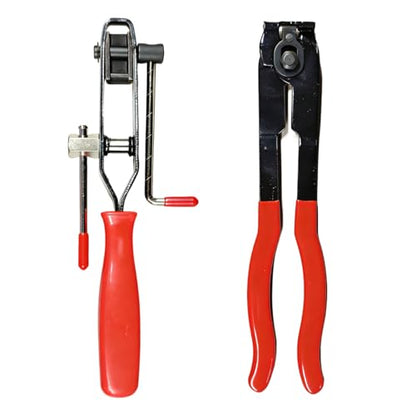 2PCS Car CV Boot Clamp Pliers, Automotive Joint Banding Tool with Cutter, CV Axle Boot Clamp Plier, Portable Vehicle Repair Tool Set for Most Cars, ATVs, UTVs (Red)