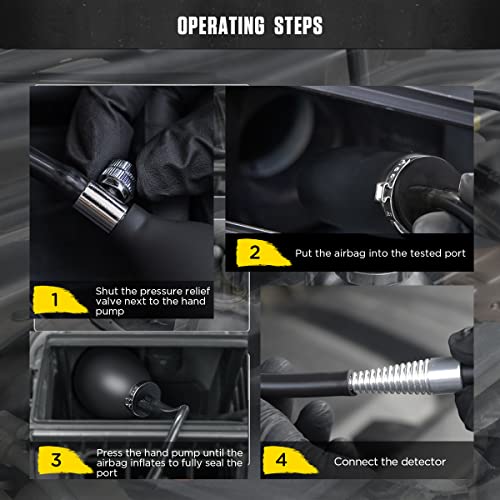 AUTOOL Universal Easy Intake Adapter for 12V Vehicle Pipes Fuel Leakage Detector Diagnositc Tester
