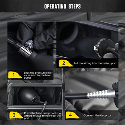 AUTOOL Universal Easy Intake Adapter for 12V Vehicle Pipes Fuel Leakage Detector Diagnositc Tester