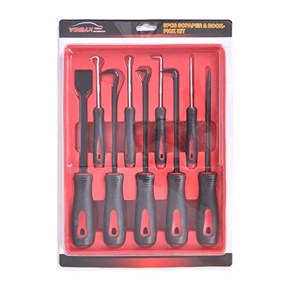 WINTOOLS 9-Piece Scraper Hook and Pick Tool Set Car Removal Tool O Rings Seals Rubber