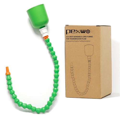 25.6 Inch Flexible Long Oil Funnel for Automotive Use, Bendable Hands-Free Transmission Fluid Spout, Universal Long Neck Filling Tool for Car Engine Oil, Coolant & Water, Reusable & Collapsible