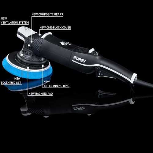 RUPES BigFoot LHR21 Mark V Random Orbital Starter Polishing Kit | Includes D-A Compounds, Wool Pads, Cloths & Cord Clamp | Compact Design | PrecisionPro Backing Pad | Reduced Vibration - size: Starter Kit
