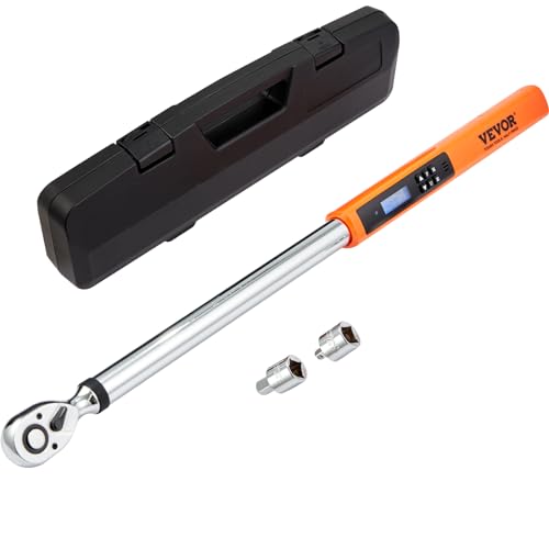 VEVOR Digital Torque Wrench 1/2" Drive(25-250ft.lb/34-340n.m), ±2% Torque Accuracy, 3-Mode Adjustable Electronic Torque Wrench with LED Buzzer Calibration - size: 25-250 FT.LB, style: 1/2-Inch