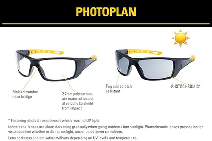 CAT PHOTOPLAN Photochromic Safety Glasses for Men Women, ANSI Z87.1, UV400 Protection, Anti Fog, Scratch Resistant, Ventilated