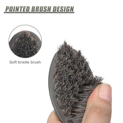 Soft Horsehair Bristle Leather Cleaning Brush for Car Interior, Comfortable Grip Car Wash Brush to Clean Upholstery Furniture Boots, Felt Hat Scrub Brushes Auto Detailing Cleaner Tool (2PCS) - size: 2PCS