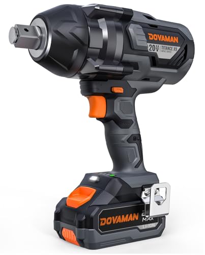 Brushless Impact Wrench, 20V Cordless 3/4'' Impact Gun, 1650 Ft-lbs (2200 Nm) High Torque, 5 Modes, 4.0Ah Battery Powered Heavy-Duty Wrench for Lug Nuts, Truck, Tractor & Industrial Use-TITANCE X9