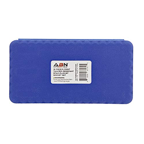 ABN Torx Plus Socket Set Star Bit Set, 5 Star Tamper Proof Bit Set, Tamper Proof – 12-Piece Torx Set